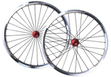 Crupi Parts Custom Wheels 20 x 1-1/8 x 28H / Polished / Red Custom 20" Crupi 28H Disc Wheels