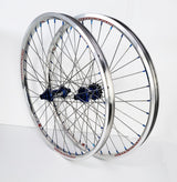 Crupi Parts Wheels 20 x 1-1/8" 28H / Silver/Blue Crupi 28H 20" & 24" Wheels
