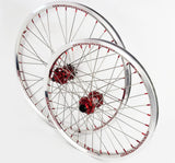 Crupi Parts Wheels 20 x 1-1/8" 28H / Silver/Red Crupi 28H 20" & 24" Wheels