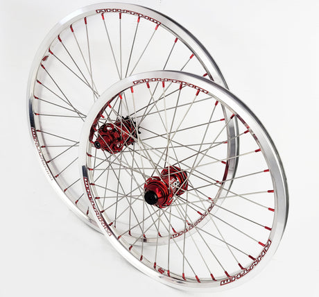 Crupi Parts Wheels 20 x 1-1/8" 28H Disc / Silver/Red Crupi 28H 20" & 24" Disc Brake Wheels