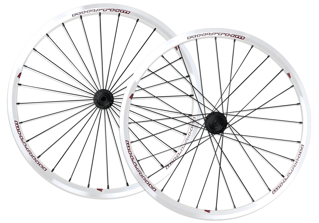 Crupi Parts Custom Wheels White Rim / Black Hub / Silver Nipple Custom 24 x 1-3/8" Crupi 28H Cruiser Wheelset