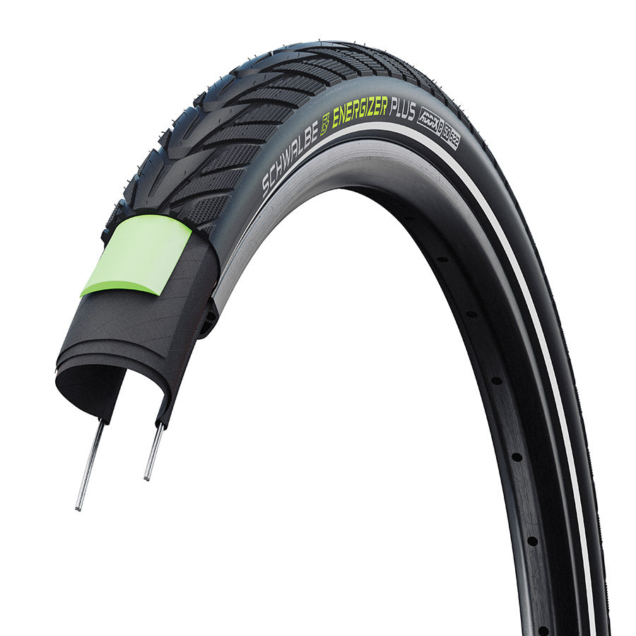 Schwalbe Energizer Plus Tire - 700 x 47 Clincher Wire BLK/Reflective Performance GreenGuard Addix E50