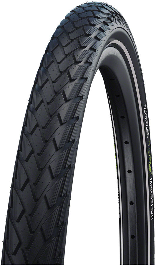 Schwalbe Green Marathon Tire - 700 x 44 Clincher Wire BLK/Reflective Performance Line GreenGuard TwinSkin Addix