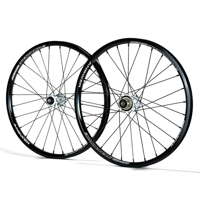 Answer BMX Expert Holeshot Wheelsets - 24 Black Rim White Hub