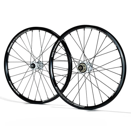 Answer BMX Expert Holeshot Wheelsets - 24 Black Rim White Hub