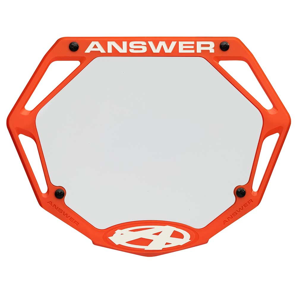 ANSWER BMX Mini 3D Number Plate - Orange