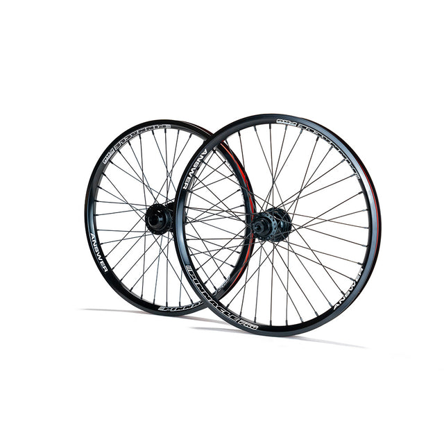 Answer BMX Pinnacle Pro 20mm Wheelsets - Os20 Black 20mm, Pro 20 Black 20mm Front, Pro 24 Black 20mm Front