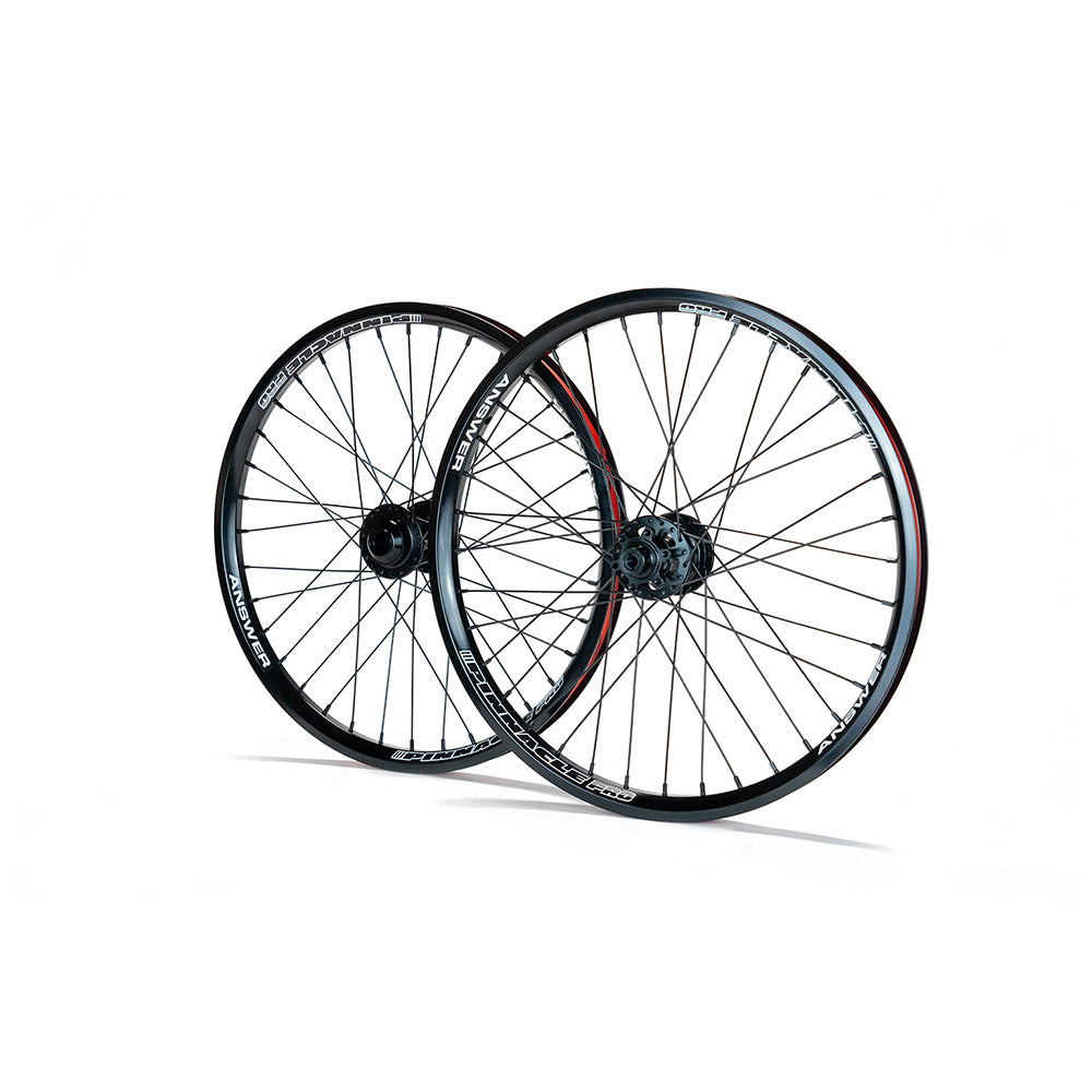 Answer BMX Pro Pinnacle 20mm Front w/ Disc Rear Wheelset - Os20 Black 20mm Front Disc Rear, Pro 20 Black 20mm Front Disc Rear, Pro 24 Black 20mm Front Disc Rear