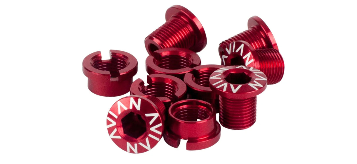 Avian Alloy BMX Chainring Bolts-Red