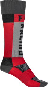 Fly Racing Youth MX Thick Socks Red/Grey
