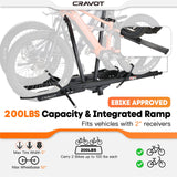 Cravot CyberRack R2 Hitch Bike Rack - 2 eBikes, Integrated Ramp