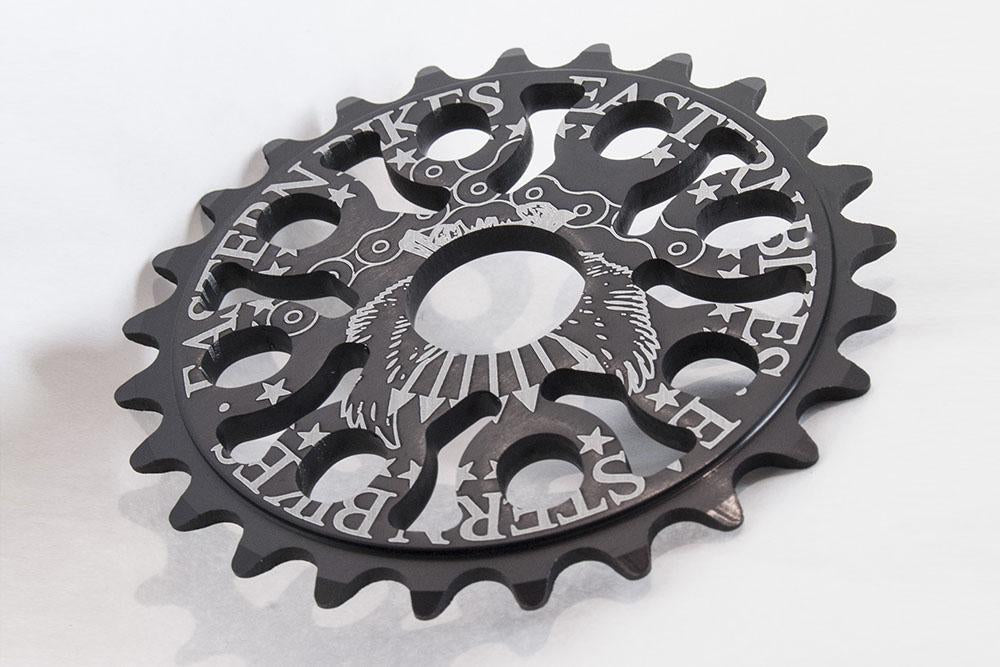 eastern bikes medusa 25 tooth bmx sprocket black anodized