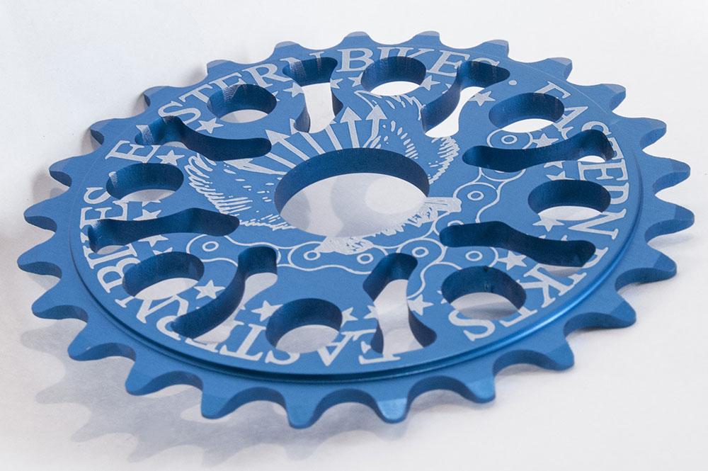 eastern bikes medusa 25 tooth bmx sprocket blue anodized
