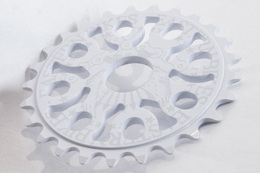 eastern bikes medusa 25 tooth bmx sprocket white anodized