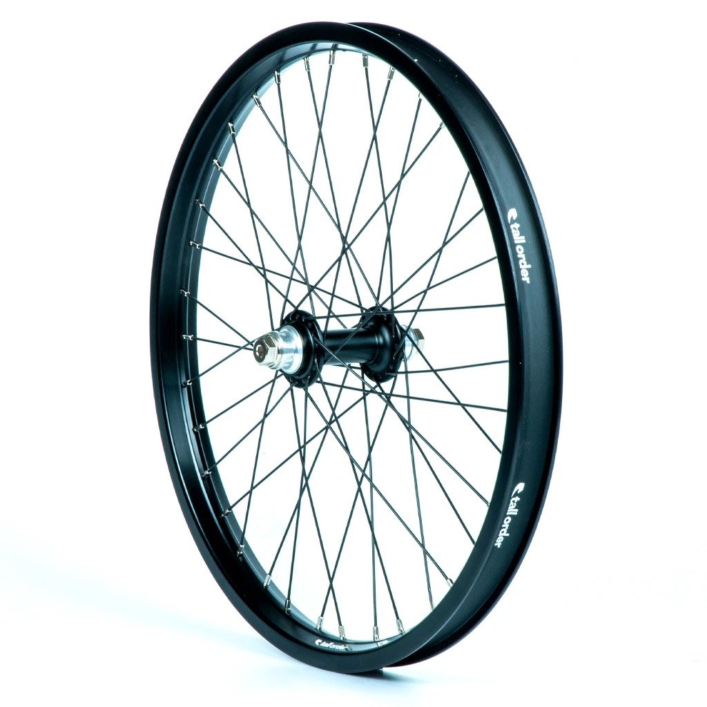 TALL ORDER DYNAMICS FRONT WHEEL - BLACK WITH SILVER SPOKE NIPPLES - Image 1