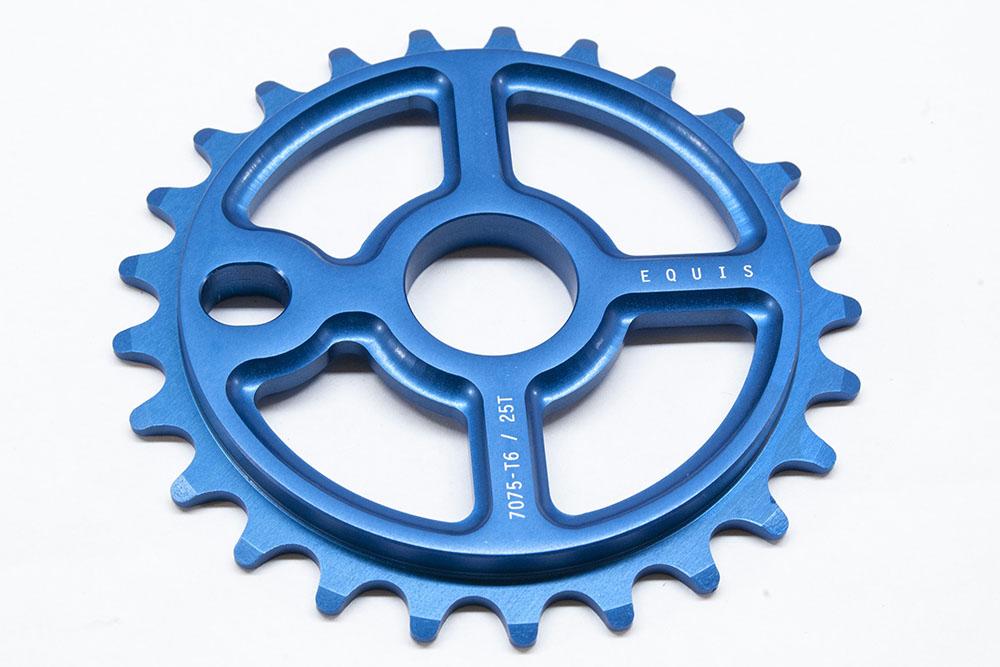 Ezra equis professional bmx sprocket 7075 alloy 25t blue