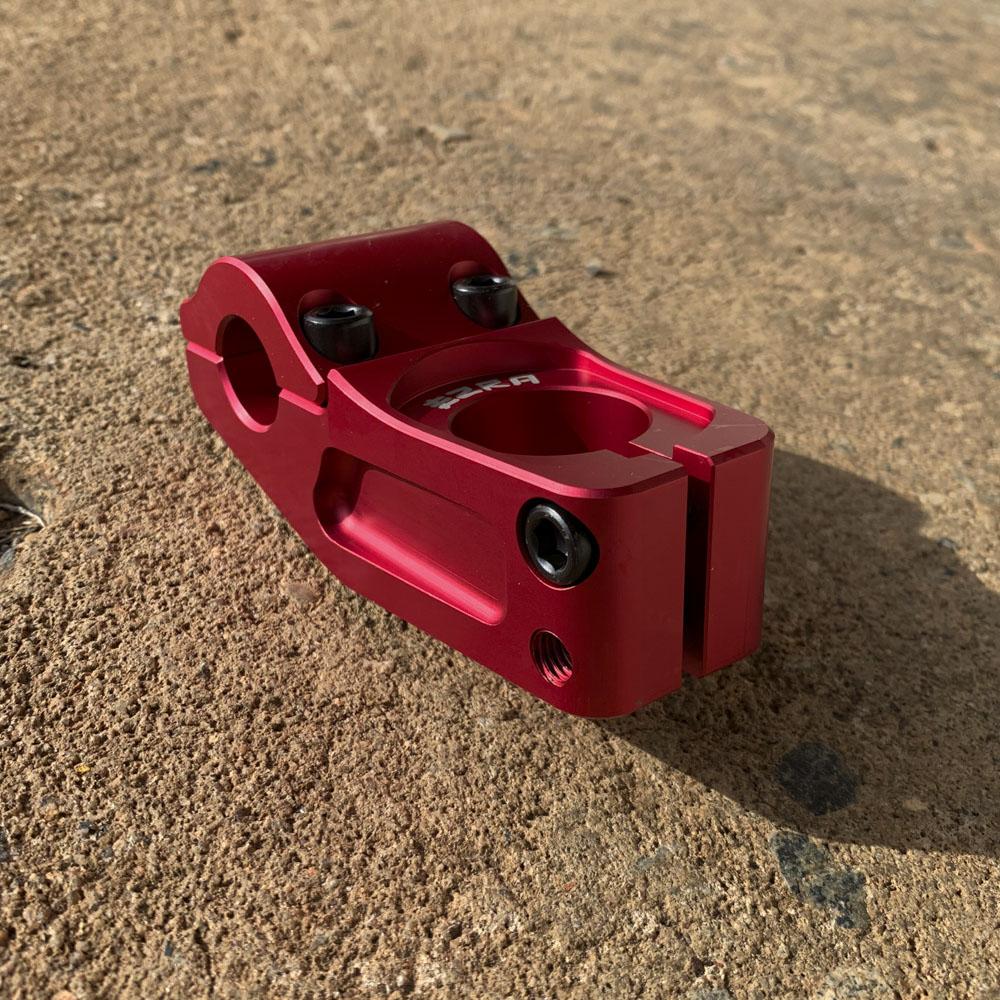 ezra top load stem matte red anodized professional bmx stem 