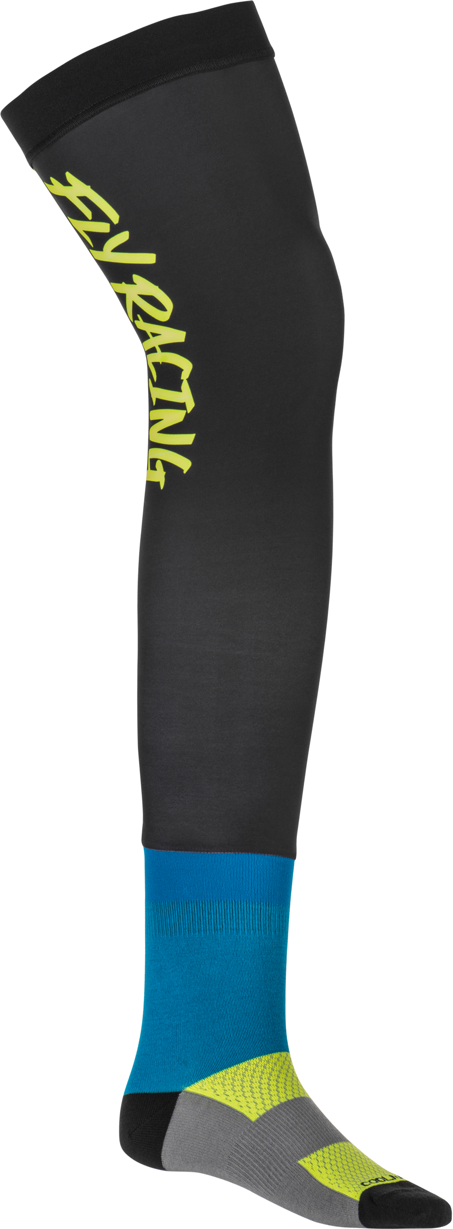 Fly Racing Knee Brace Socks Hi-Vis Yellow/Black/Blue