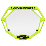 ANSWER BMX Pro 3D Number Plate - Flo Yellow