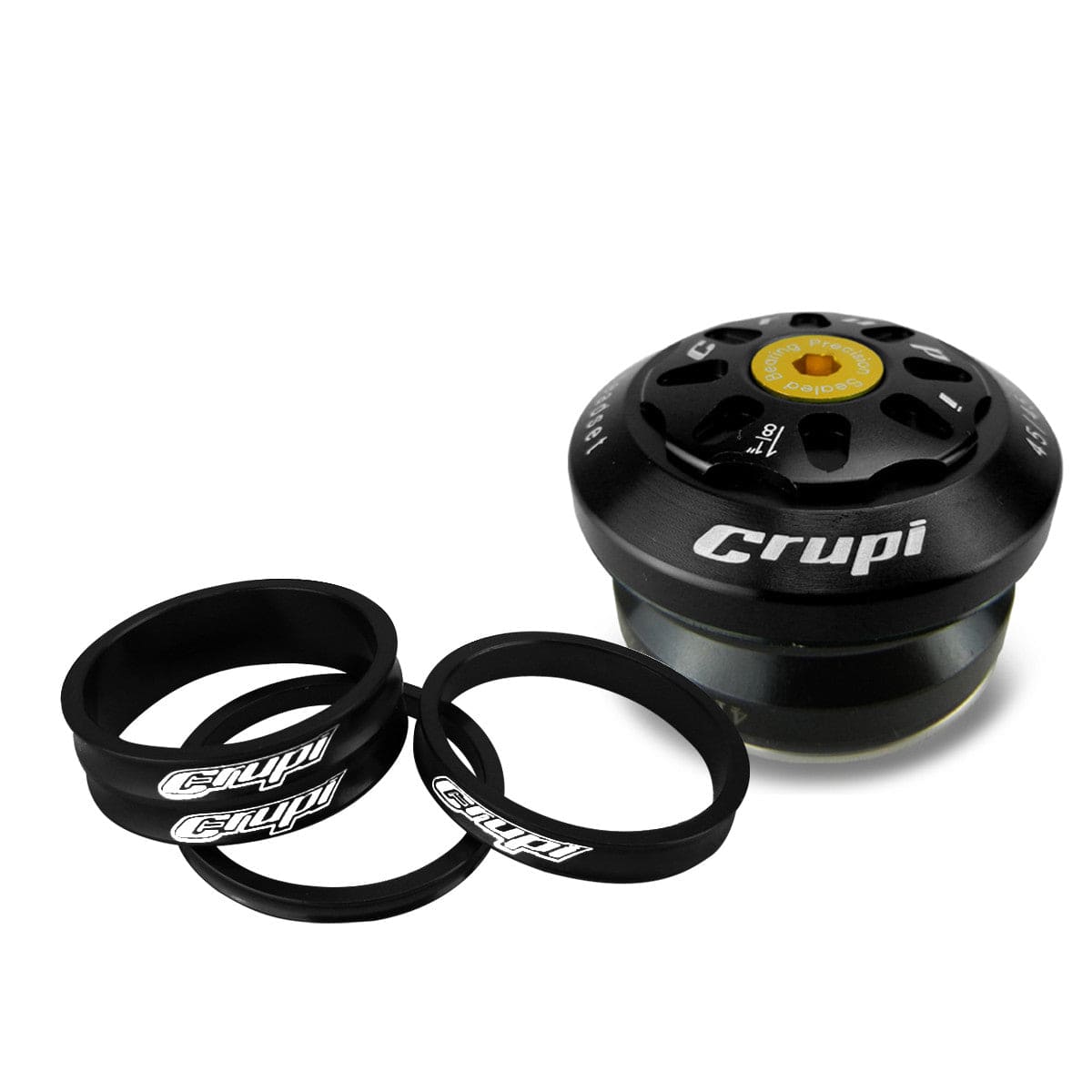 Crupi Parts Headset/Spacers 1" / Black Crupi Factory Integrated Headsets