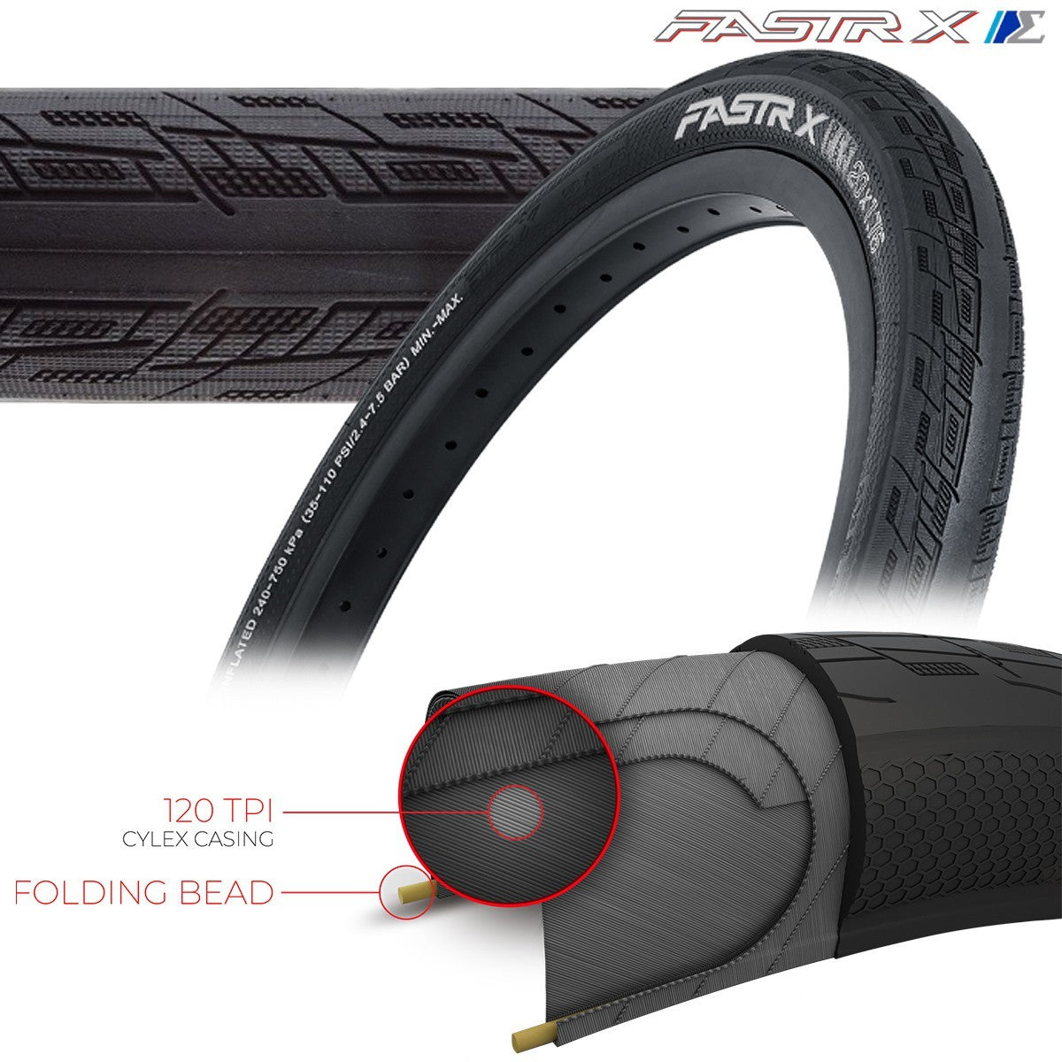 Tioga Fastr-X S-Spec Tires - 120 Tpi - Folding Bead