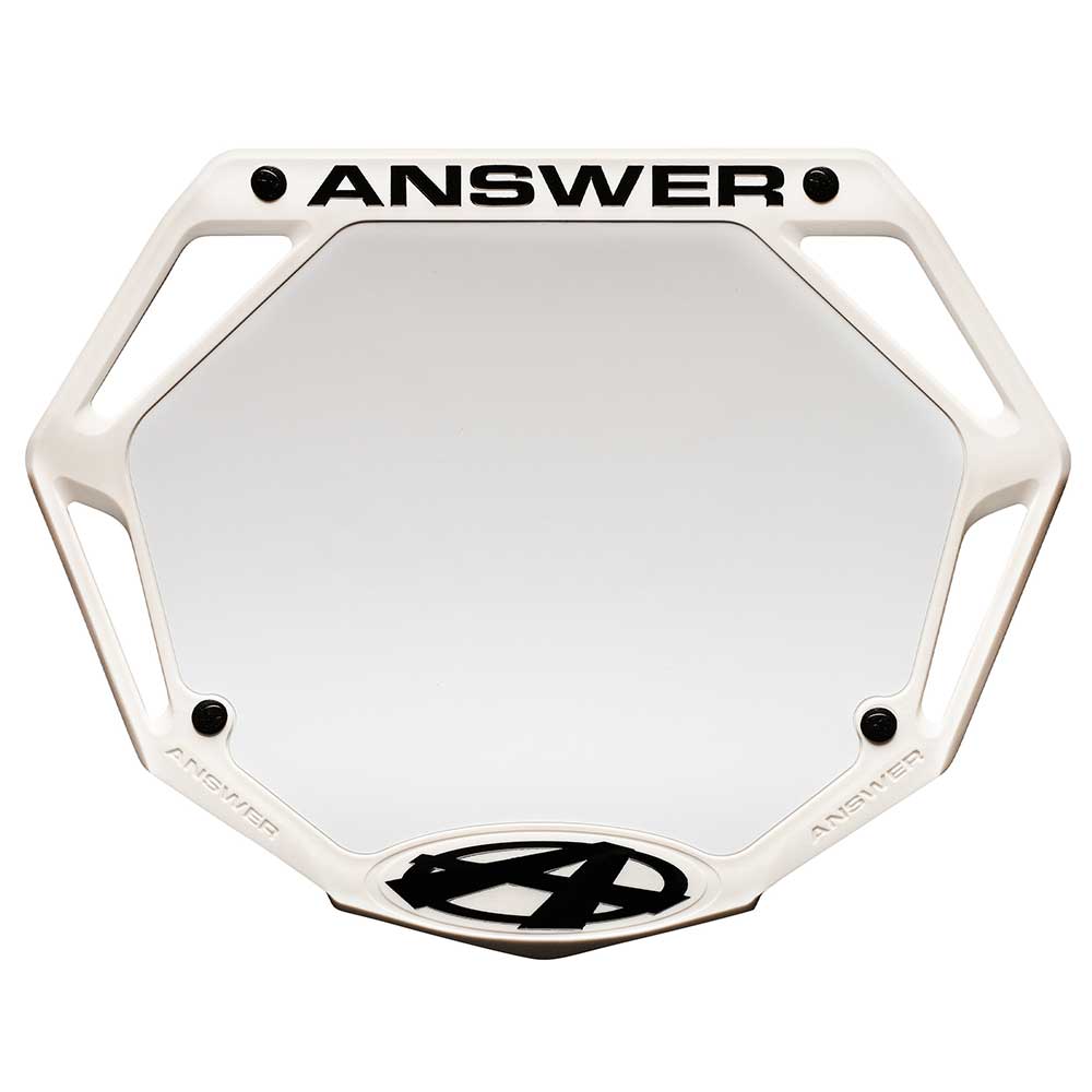 ANSWER BMX Mini 3D Number Plate - White