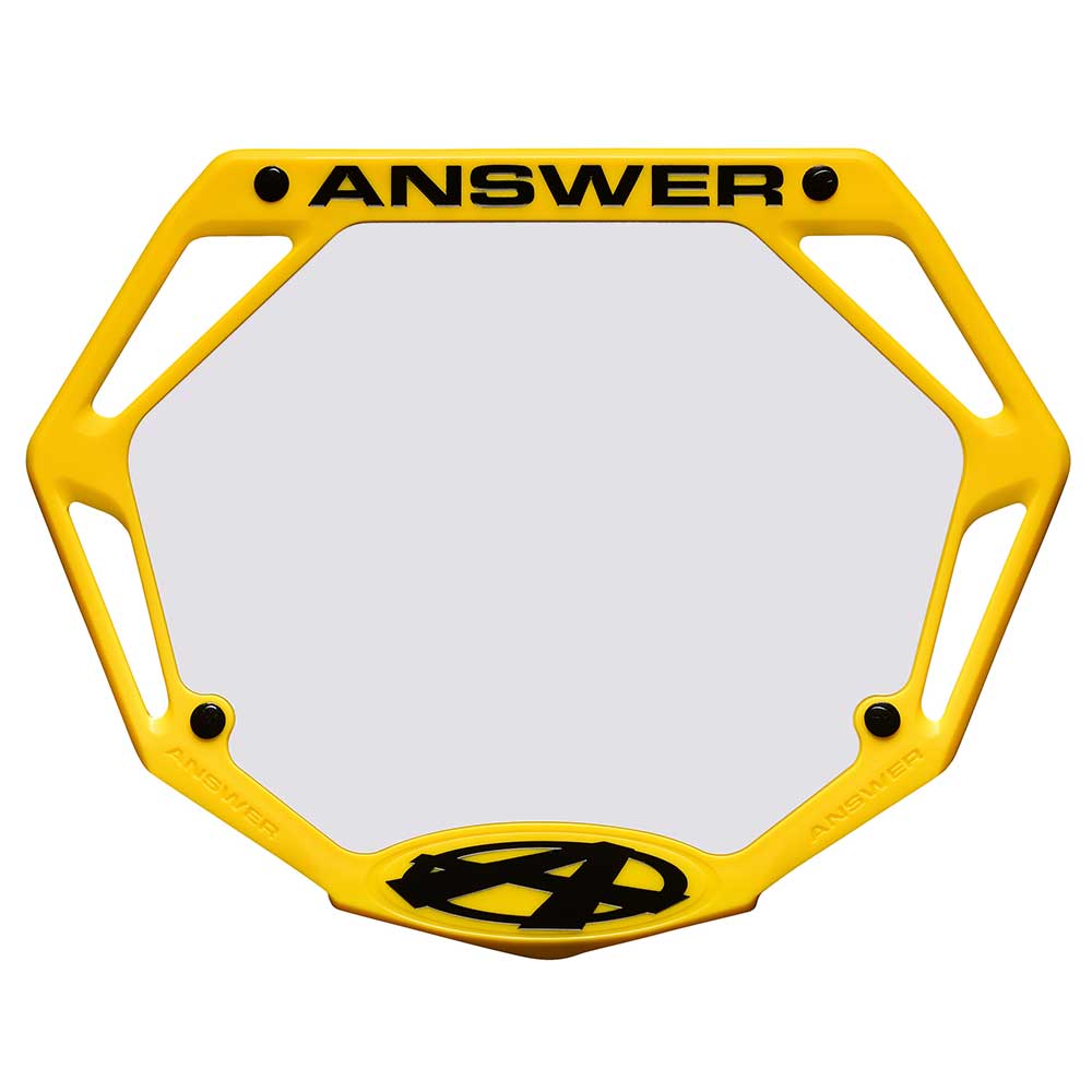 ANSWER BMX Pro 3D Number Plate - Yellow