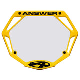 ANSWER BMX Mini 3D Number Plate - Yellow